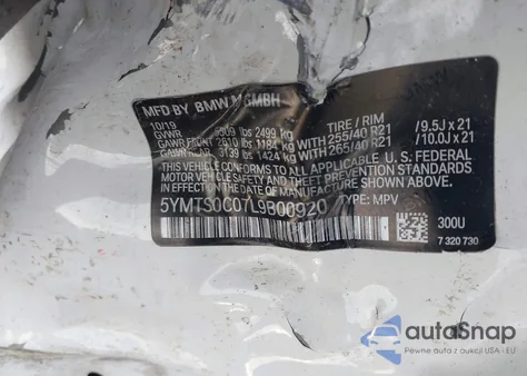 2020 BMW X3 M Competition z USA, uszkodzony, nr VIN 5YMTS0C07L9B00920